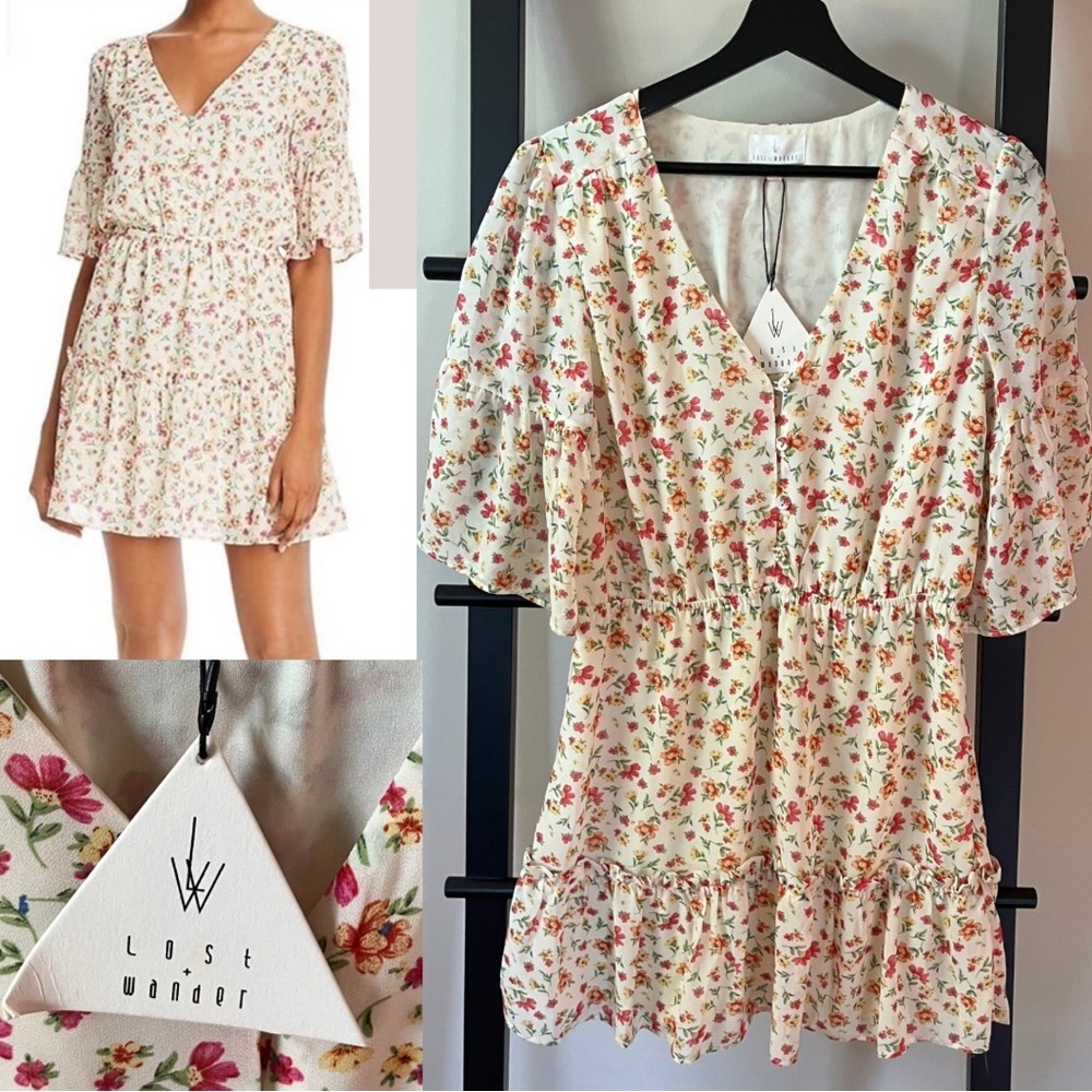 NWT Anthropologie Lost + Wander Love In Bloom Dress W’s M Floral Ruffle Babydoll